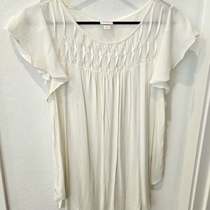 Merona Cream Knit Blouse with Flutter Sleeves